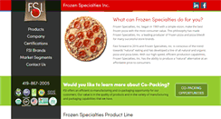 Desktop Screenshot of frozenspecialties.com